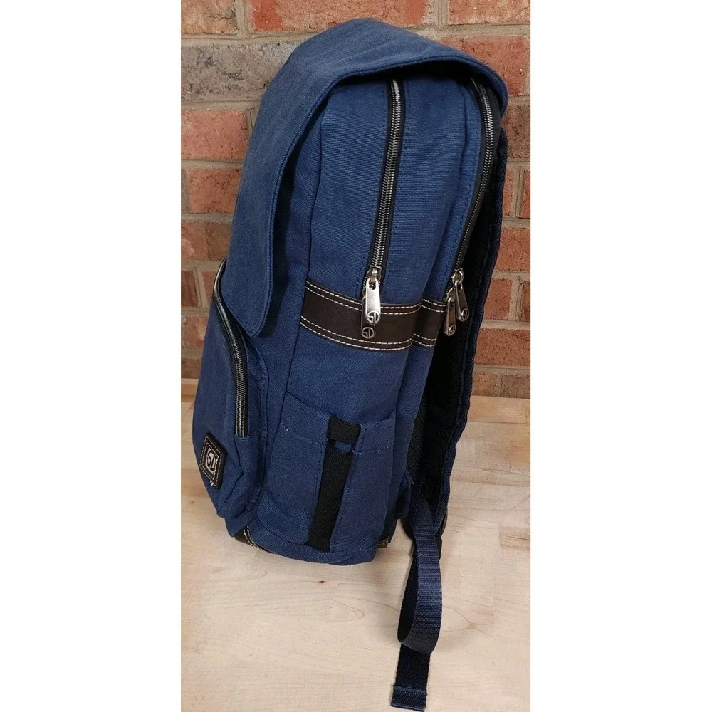 Straight Down Hearst Blue Canvas Backpack Laptop Bag Carmel Golf Charlotte NEW‎